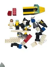 Vintage LEGO Lot Minifig Figures Parts Wheels Car Boat Pieces Mixed Lot