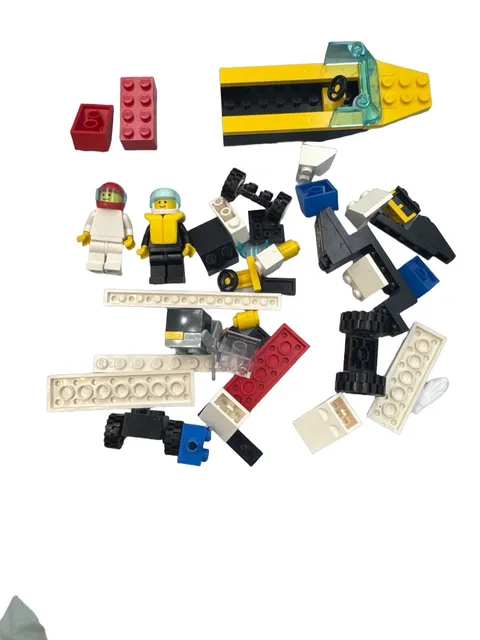 Vintage LEGO Lot Minifig Figures Parts Wheels Car Boat Pieces Mixed Lot