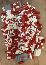 LEGO Lot Of 3.2 lbs pounds Bulk Legos. Random Unsorted. Red White - Gas Station?