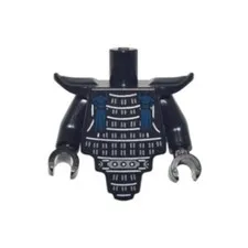 LEGO - Minifig, Torso Silver Armor Breastplate, Shoulder Pads & Blue Tassels