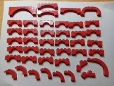 LEGO BULK LOT 42 RED ARCH BRICKS  1X8X2 1X6X2 1X6 1X4 1X3X2