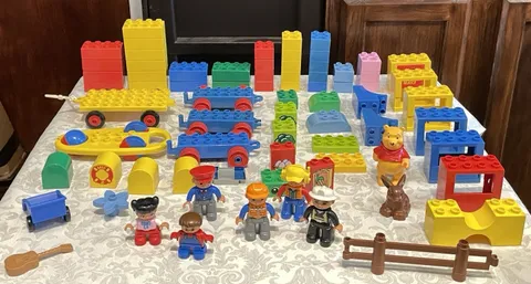 Lego Duplo Lot ~ Figures, Blocks, Vehicles & More 76 pieces
