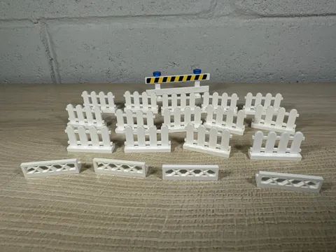 Lot of Lego WHITE PICKET Fence Train Castle 1x4x2  33303 City + Extras