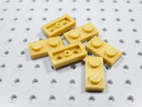 LEGO Lot of 6 Pearl Gold 1x2 Plates BN