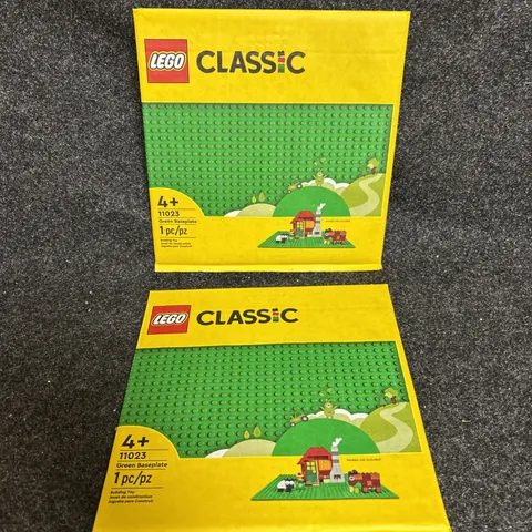 LEGO - 2 Large Baseplate 32 x 32 (10X10") Flat Base Plate - Green  NEW