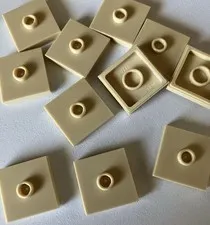 LEGO 20x NEW Pieces 2x2 Plate w/ 1 Stud Center Jumper TAN #87580/23893