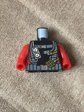 LEGO Minifigure Torso / Body - Black Diving Suit w/ Gauge Regulator Red Arms