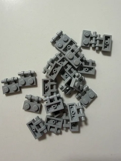 LEGO Parts 2540 (5pcs) Light (Bluish) Gray Plate Modified 1 x 2 w Handle on Side