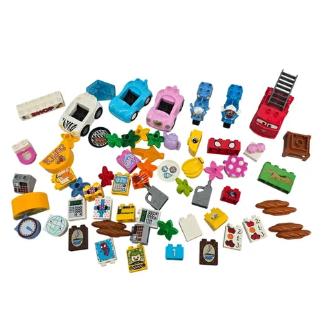 LEGO Duplo Mixed Lot Vehicles Fire Truck Shop Spider-Man Joker Bricks 61 Pc