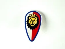 LEGO Castle 2586p4d Shield Oval w/Lion Head Red & White Background Great Cond