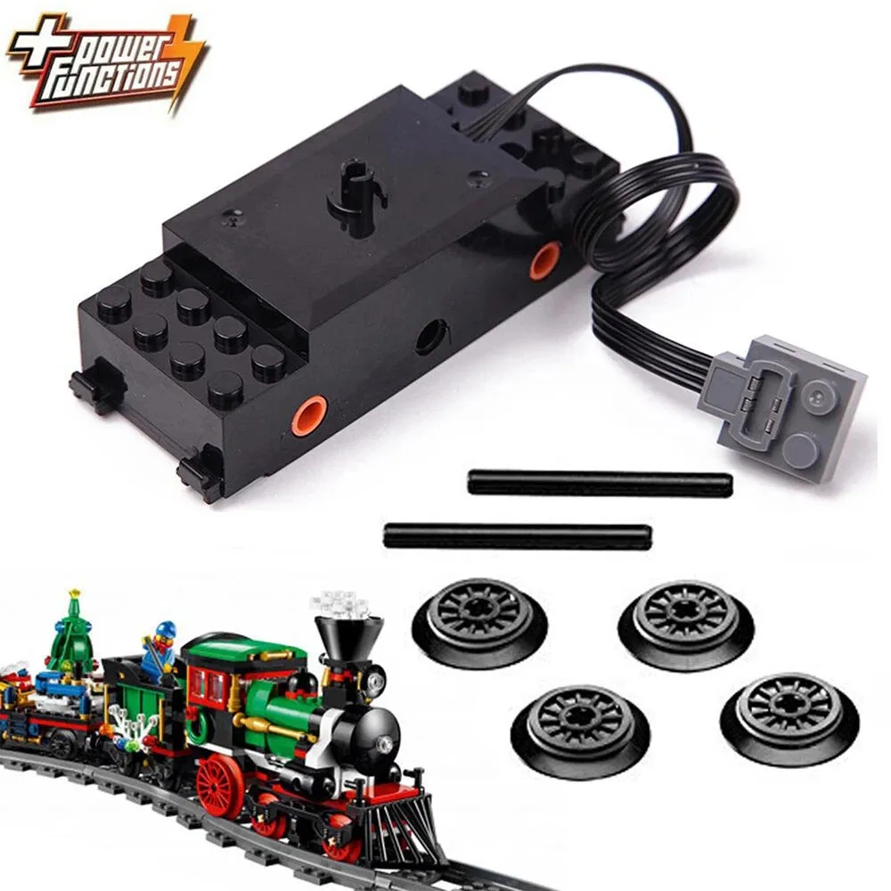 New Fit For LEGO Power Function 88011: 9V TRAIN MOTOR WITH WHEELS Technic Toy