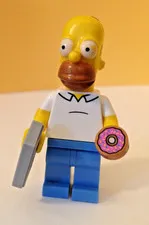 Lego sim007 Homer Simpson - Minifigure - Collectible/The Simpsons - stand/donut