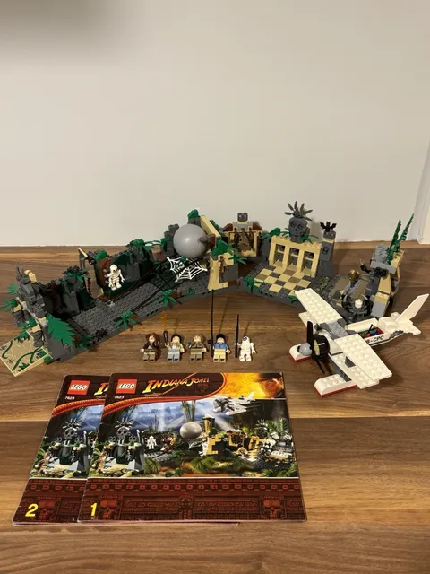 RARE LEGO 7623 Indiana Jones: Temple Escape, No box, 100% COMPLETE & manuals