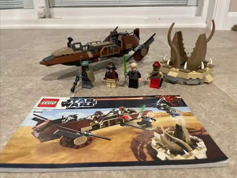 Lego Star Wars Desert Skiff 9496 USED + ALL FIGS! Complete Ship + Pit, Read Desc