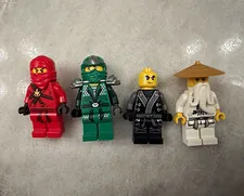 LEGO NINJAGO Minifigure Lot of 4 - Kai, Lloyd, Cole, and Sensei Wu