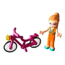 LEGO Friends Professor Beatrice Minifigure Pink Magenta Bike from Set 41711