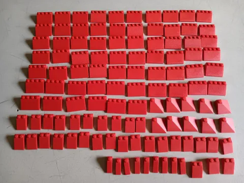 LEGO BULK LOT OF 114 RED ROOF SLOPES 33° 3X1 3X2 3X3 3X4