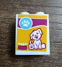LEGO Dog Food Box with Paw Print and Bowl Sticker