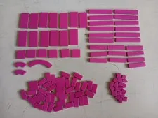 LEGO BULK LOT OF 102 MAGENTA PINK SMOOTH TILES 1X1 1X2 1X4 1X6 2X2 2X4