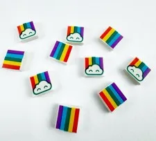 LEGO Lot of 10 Printed 1x1 Rainbow & Rainbow Cloud Tiles Genuine LEGO