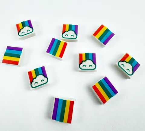 LEGO Lot of 10 Printed 1x1 Rainbow & Rainbow Cloud Tiles Genuine LEGO
