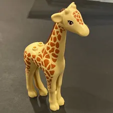 LEGO Giraffe Animal Figure Beige Brown Printed Plastic Piece (1)