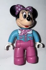 Lego Duplo Minnie Mouse Replacment Pink Blue Figure Cafe Airplane Set #10830 