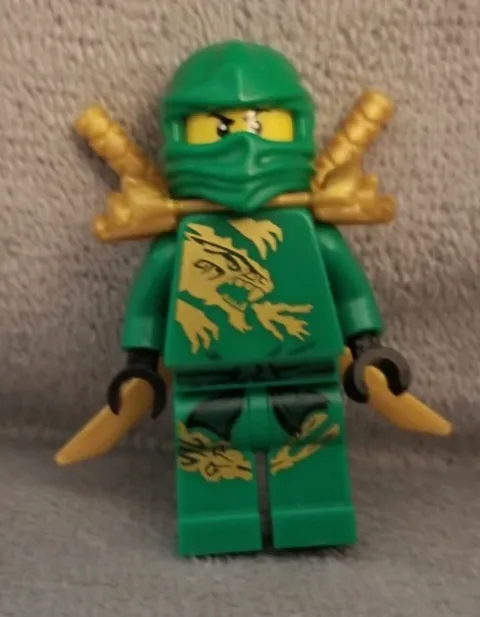 LEGO NINJAGO Lloyd DX Green Ninja Armored Minifigure w/ Gold Sword (GENUINE)