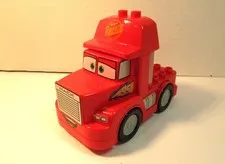 Disney Cars Lego Duplo Lightning McQueen's Mack Semi Truck Vehicle w/ Hat EUC