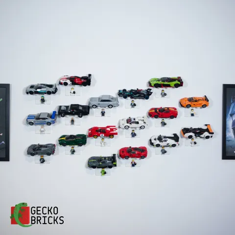 3D Printed Wall Mount for LEGO® Speed Champions Cars - Gecko Bricks