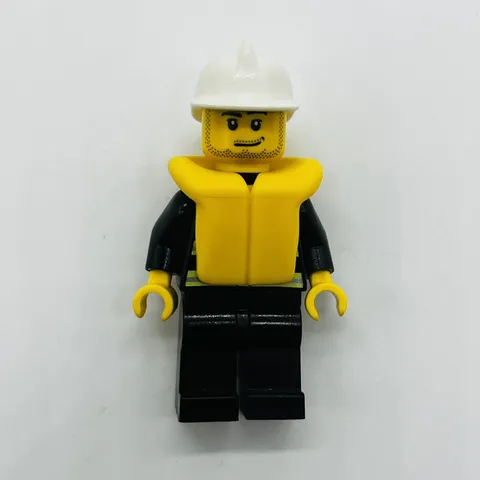Lego Minifigure Fire - Reflective Stripes Stubble Beard, Life Jacket cty0086