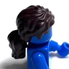 Lego - Minifigure Hair - Female, Dark Brown, Ponytail, Bangs
