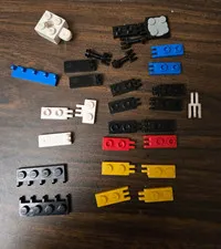 Lego Vintage Blue Yellow Black Red White Hinge Plate Space Lot