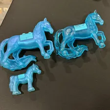 LEGO Disney Frozen Nokk Spirit Horse Clear Blue Glow in Dark Lot of 3 pcs