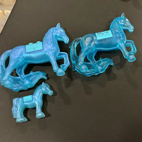 LEGO Disney Frozen Nokk Spirit Horse Clear Blue Glow in Dark Lot of 3 pcs