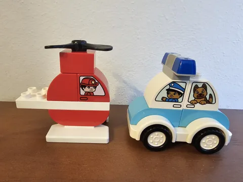 Retired 2021 LEGO Duplo 10957-My First Helicopter & Police Car Set-Complete-Used
