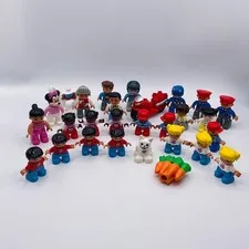 Lego Duplo Figures Toy Lot Motorcycle Boy Man Kids Evil Knievel Knight Community