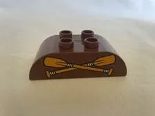 Lego Duplo BROWN CANOE PADDLES Lodge Cabin Piece SPECIALTY BLOCK Piece Part Boat