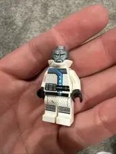 LEGO Minifigure White Suit Blue and Black Details Plastic 1 Piece