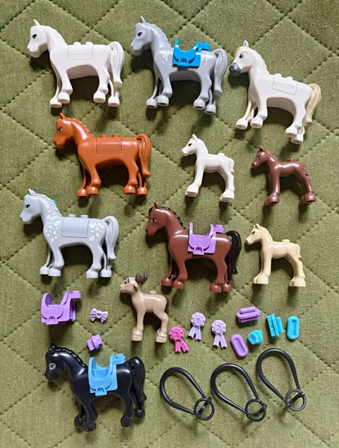 LEGO Friends Lot of 10 Horses & Foals w/ Accessories