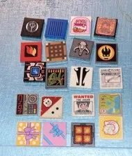 LEGO 2x2 Printed & Sticker 20 Different Map News Dice Robot Fire Friends