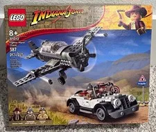 LEGO Indiana Jones Fighter Plane Chase 77012 Complete Set Box