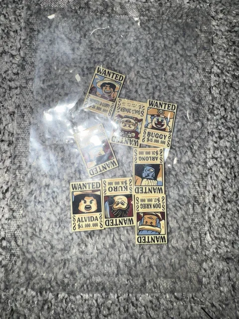 LEGO One Piece Printed WANTED Tiles/Posters Tan/Brown Mixed Lot Polybag