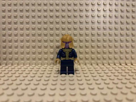LEGO Marvel Thanos Minifigure - Dark Blue Outfit, Purple Head & Gold Helmet