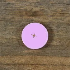 LEGO Bright Pink Tile Round 2 x 2 Cushion with Gold Button Pattern 4150pb175