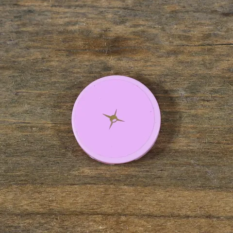 LEGO Bright Pink Tile Round 2 x 2 Cushion with Gold Button Pattern 4150pb175