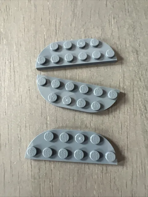 LEGO 18980 Dark Bluish Gray Plate, Round Corner 2 x 6 Double 3 Pieces