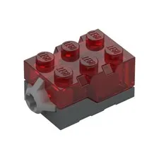 LEGO Electric, Light Brick 2 x 3 x 1 1/3 with Trans-Red Top inv.656
