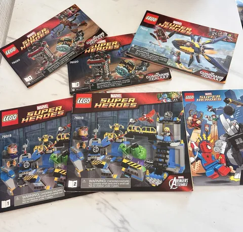 LEGO Marvel Super Heroes Bundle of 5 Instruction Manuals Spiderman Guardians