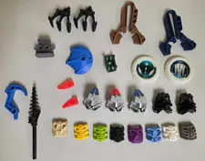 LEGO Bionicle Bulk Lot, Random Pieces Weapons, Masks, Discs, Throwers, Krana